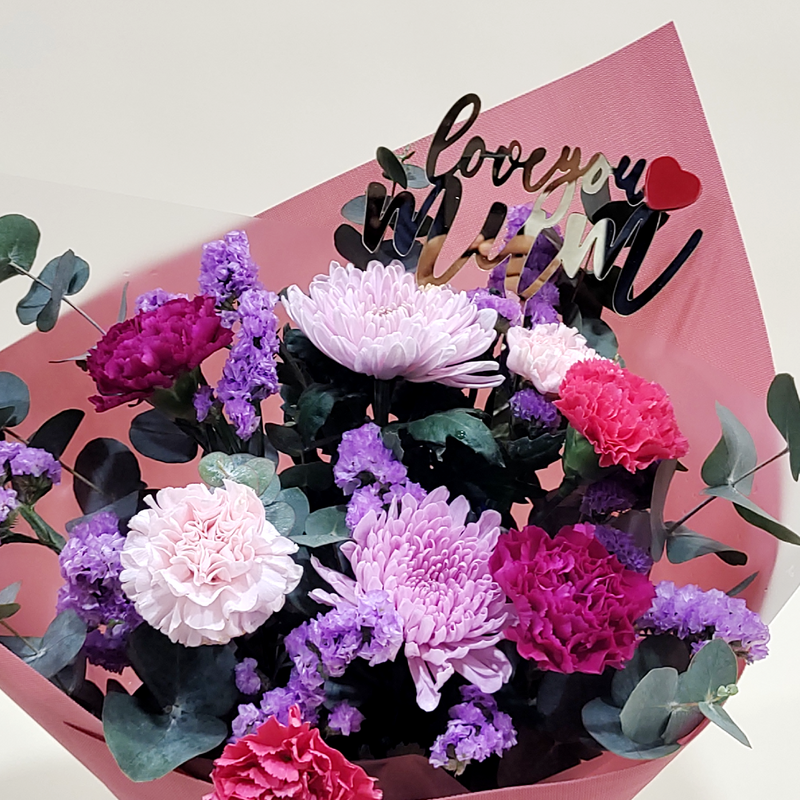 Love You Mum Flower Bouquet Topper